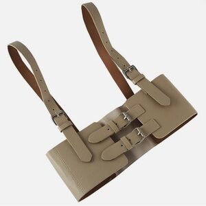 Chic Cream Women's Belt with Double Buckle